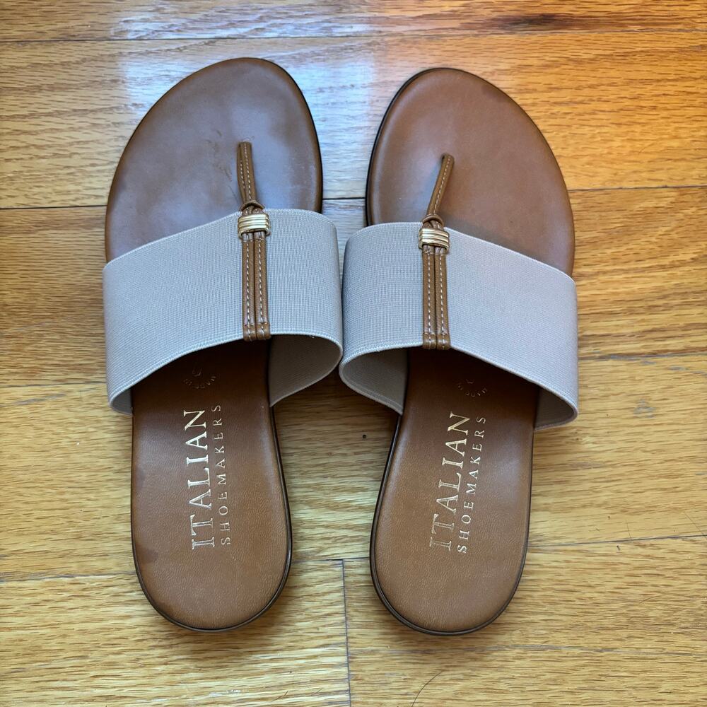 Italian Shoemakers Taupe‎ Women's Afia Sandal Women's Size 8 Made in Italy